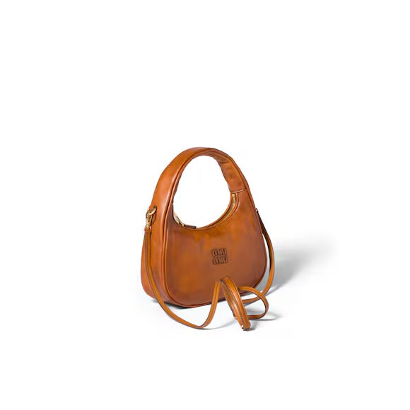Miu Miu - Wander Aged Leather Bag – Cognac Brown (SS26)