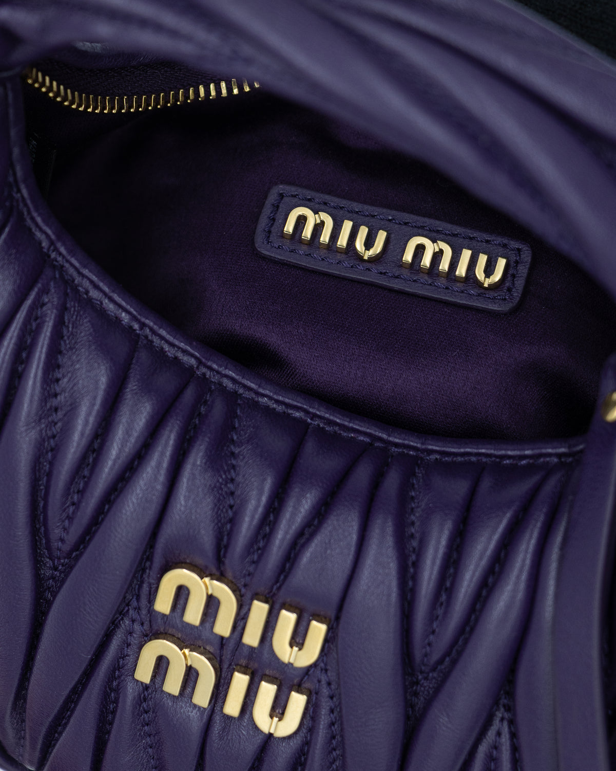 Miu Miu - Wander Matelassé Nappa Leather Mini Hobo Bag