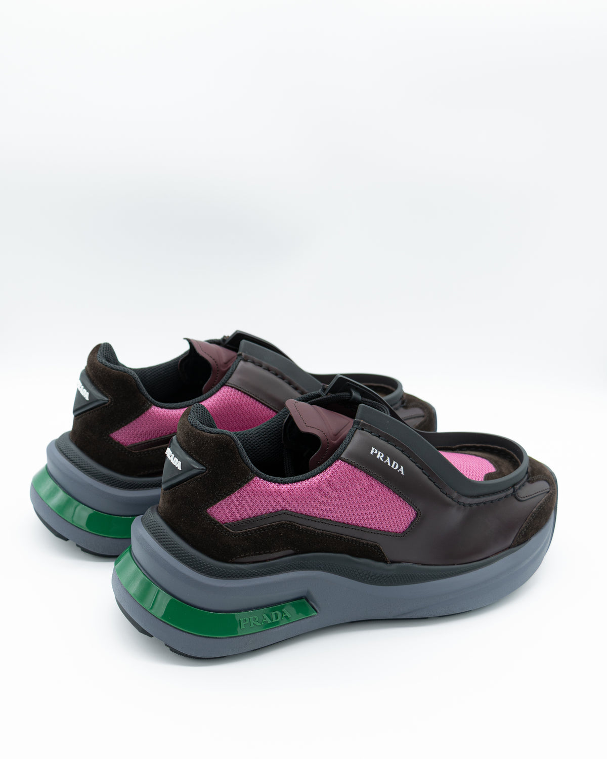 Prada - Systeme Brushed Leather Sneaker