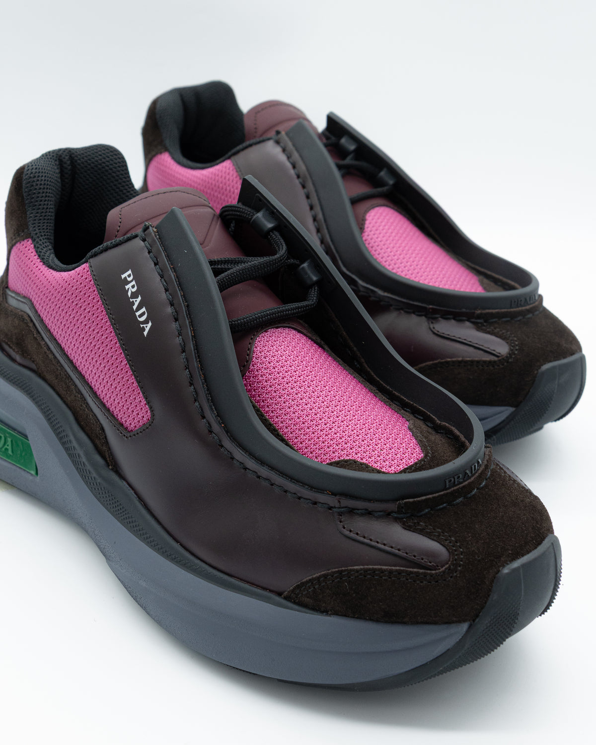 Prada - Systeme Brushed Leather Sneaker