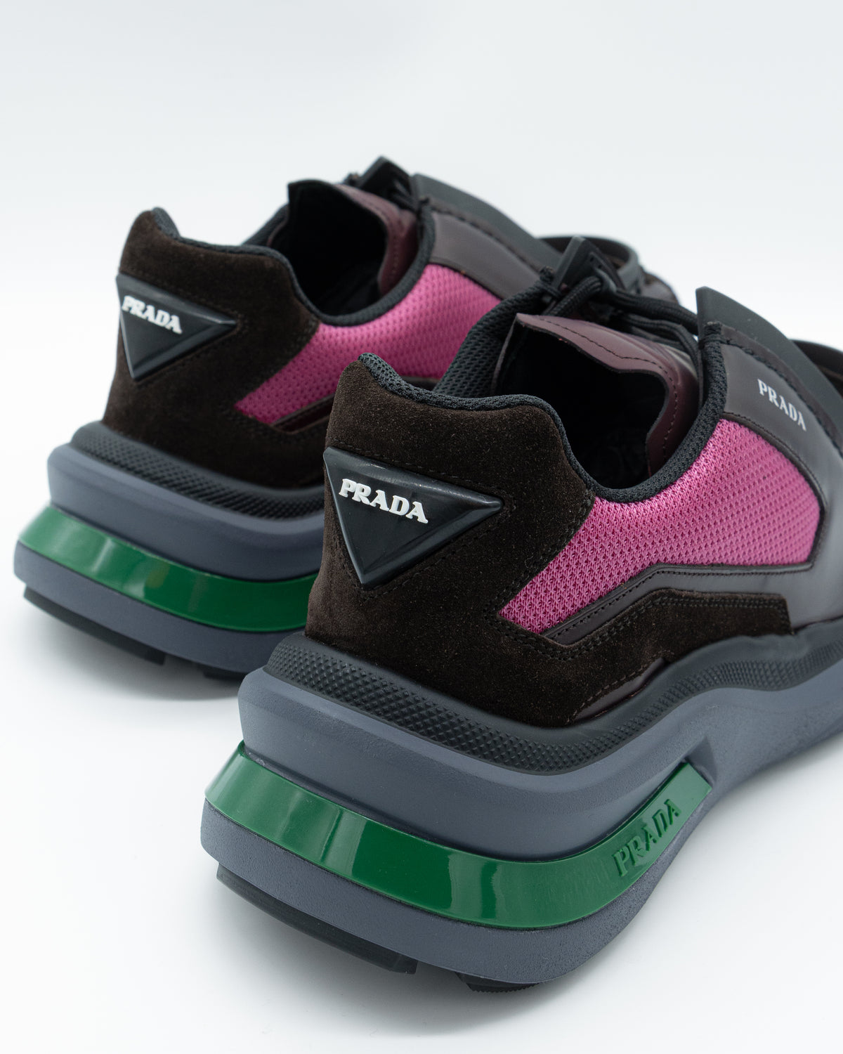 Prada - Systeme Brushed Leather Sneaker
