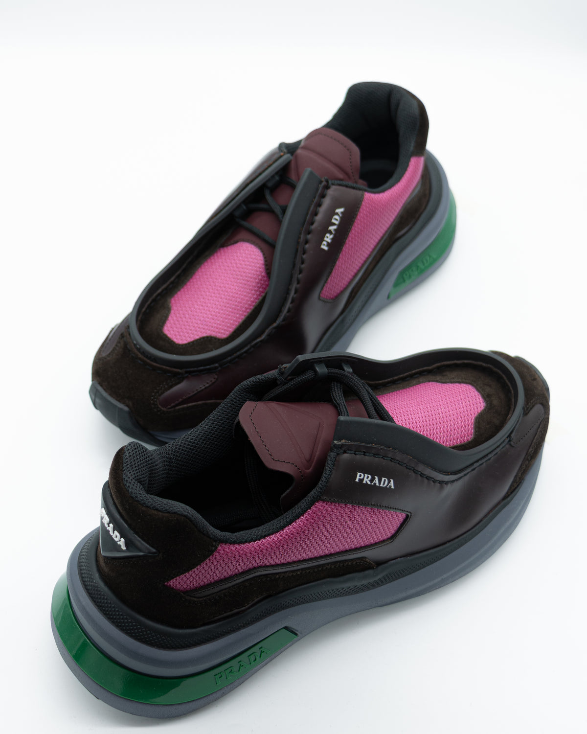 Prada - Systeme Brushed Leather Sneaker