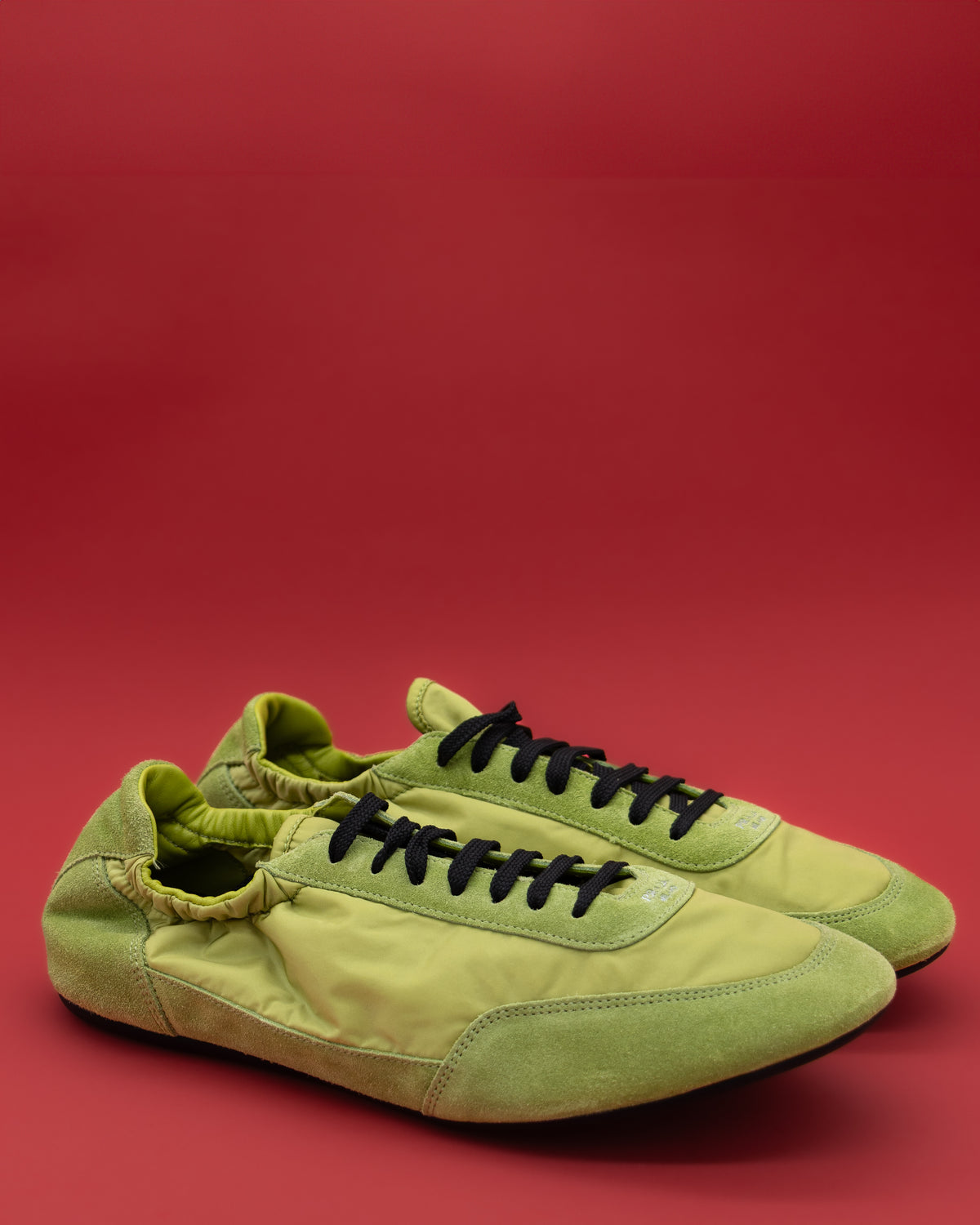 Prada - Collapse Re-Nylon and suede sneakers