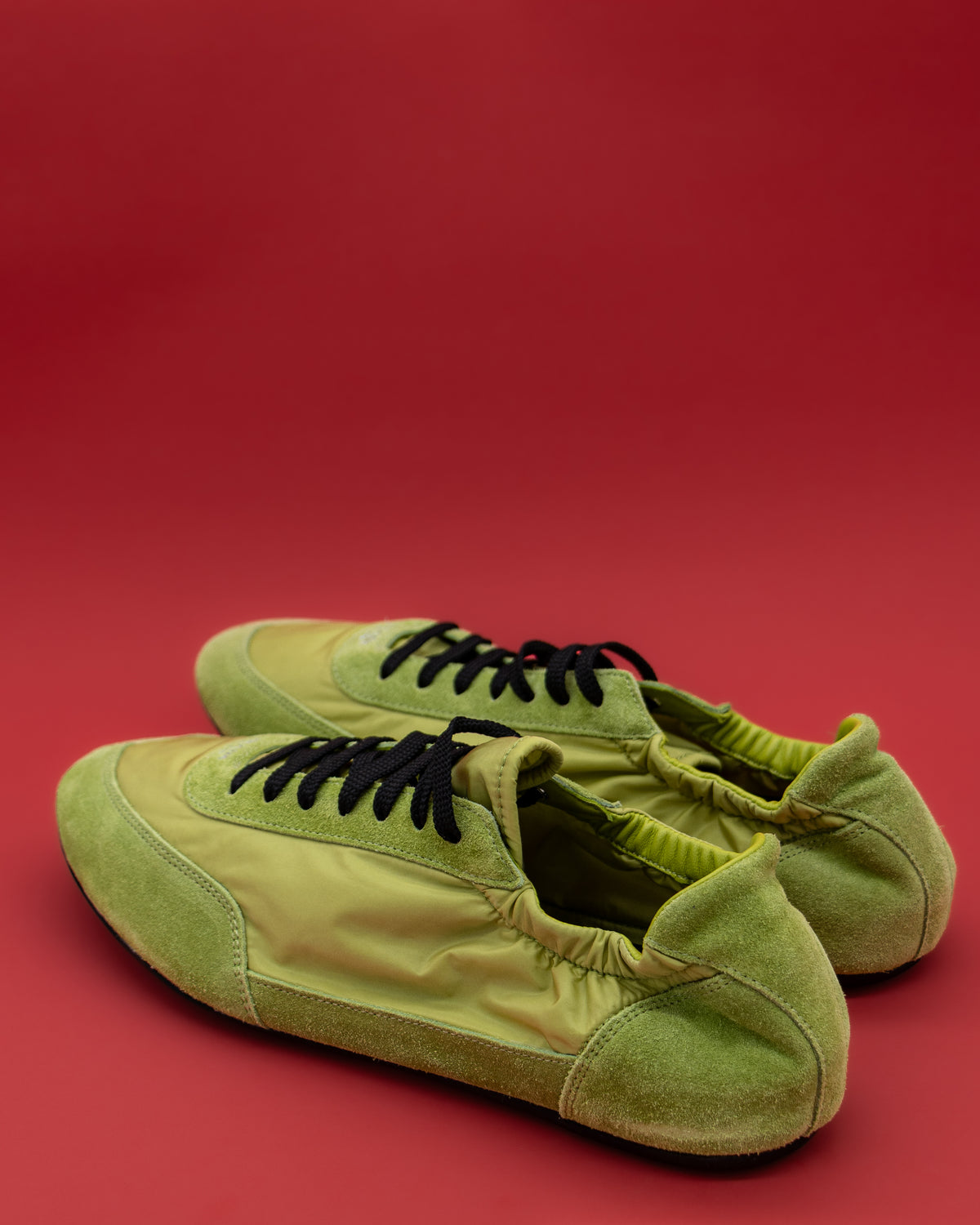 Prada - Collapse Re-Nylon and suede sneakers