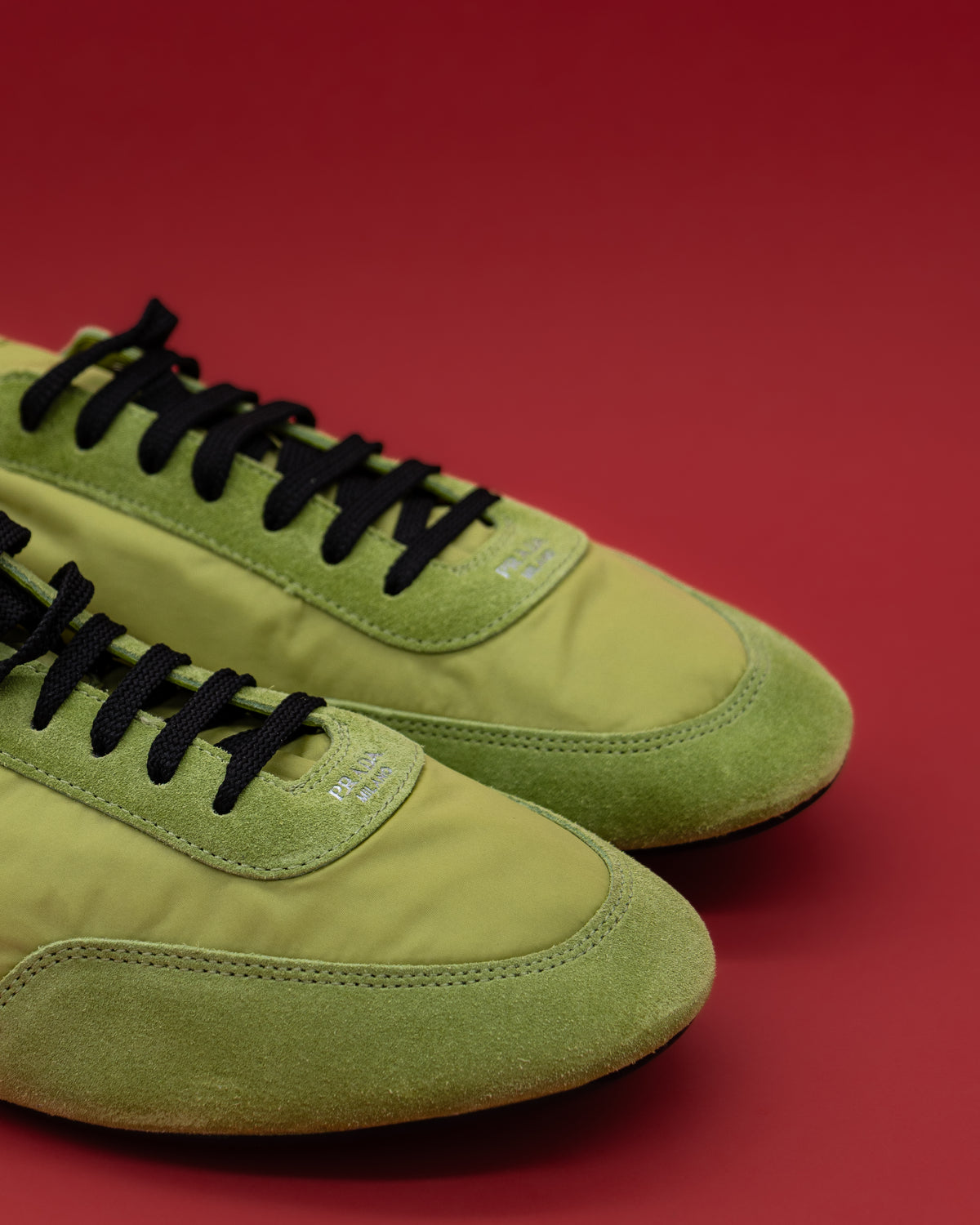 Prada - Collapse Re-Nylon and suede sneakers
