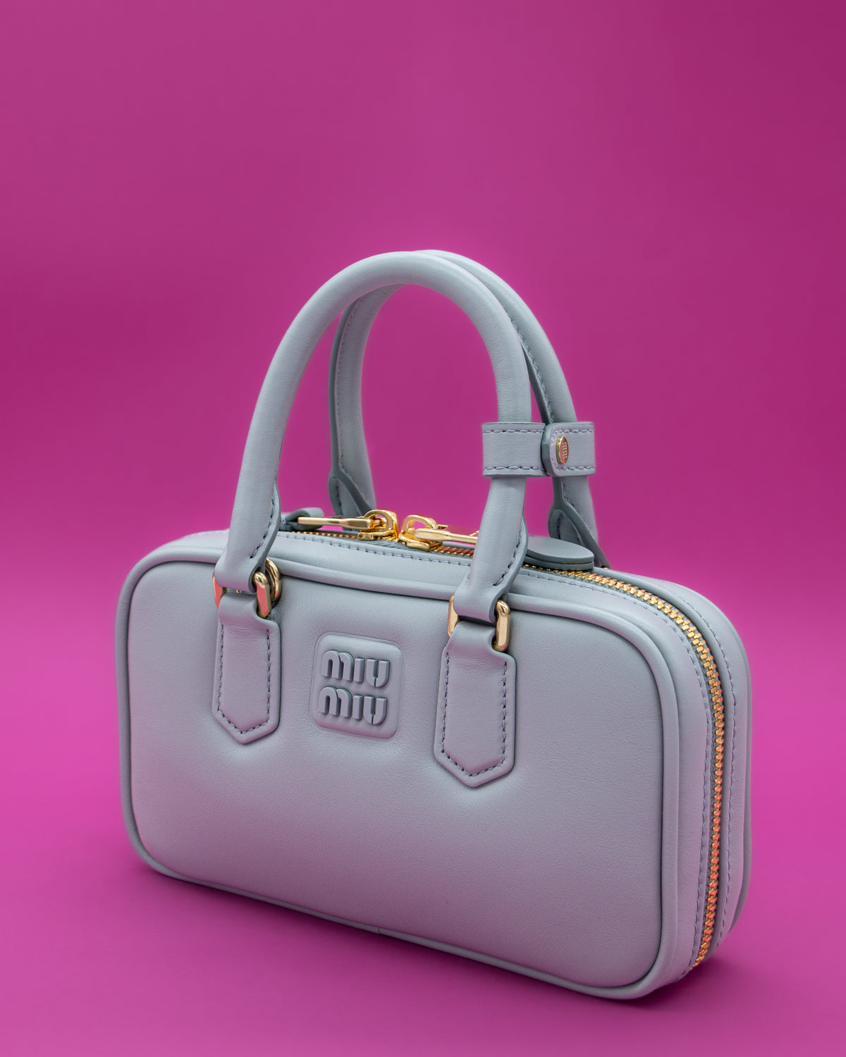 Miu Miu - Arcadie Leather Mini Bag with Lettering Logo