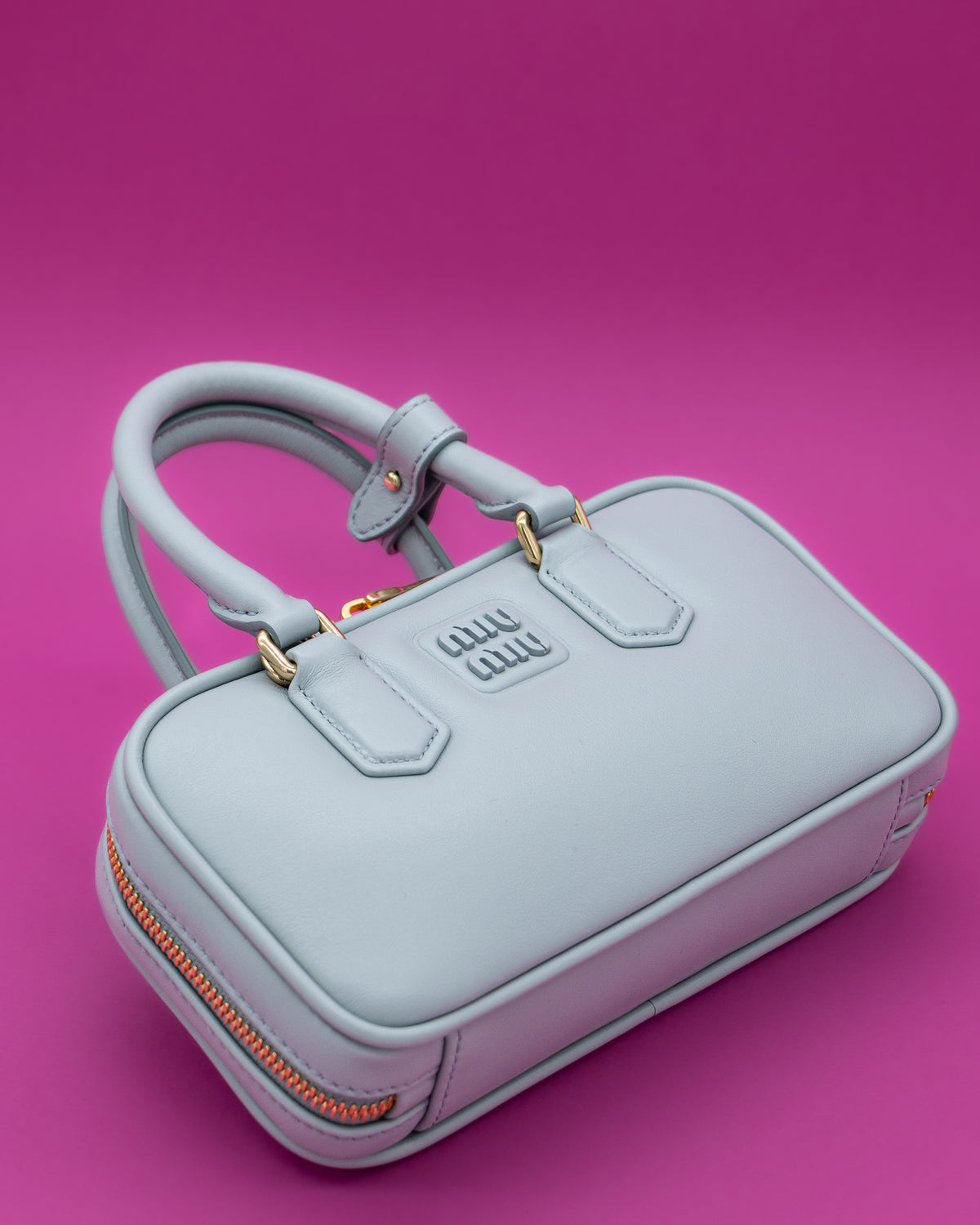 Miu Miu - Arcadie Leather Mini Bag with Lettering Logo