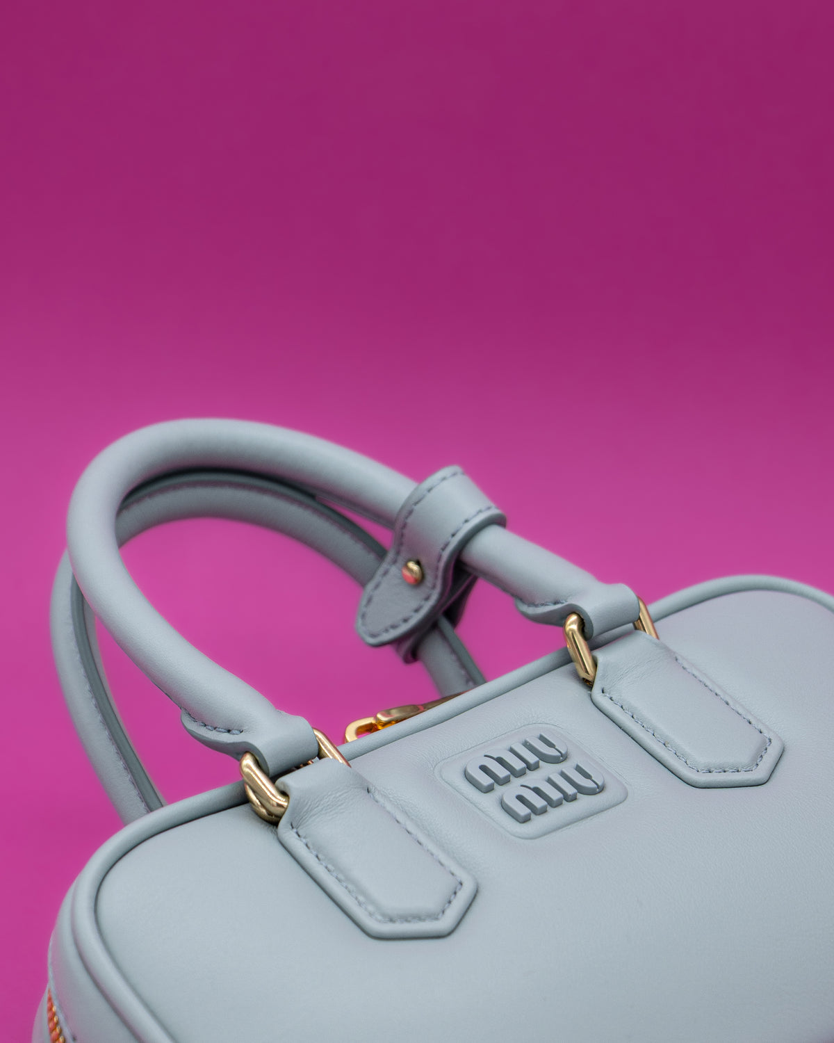 Miu Miu - Arcadie Leather Mini Bag with Lettering Logo