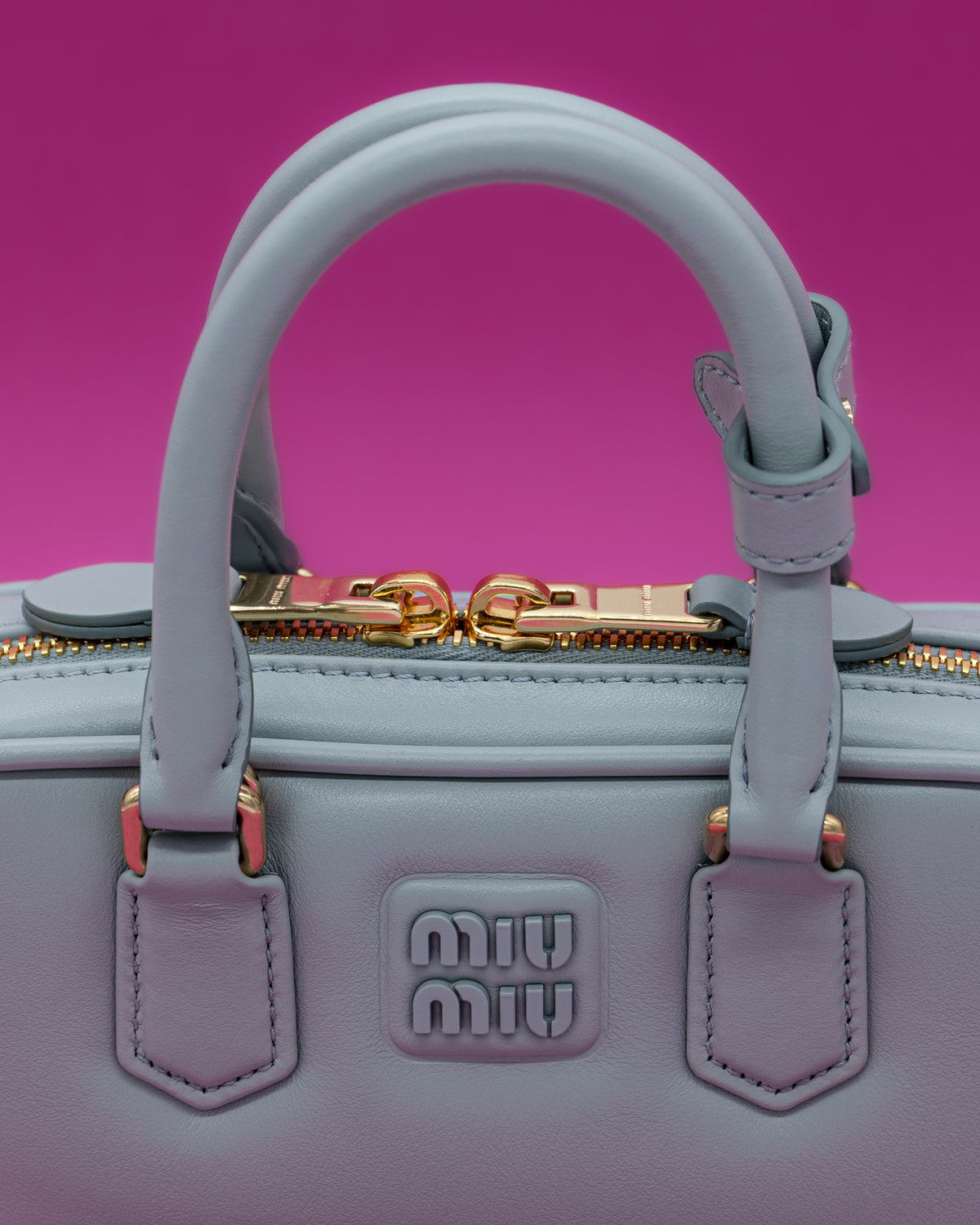 Miu Miu - Arcadie Leather Mini Bag with Lettering Logo