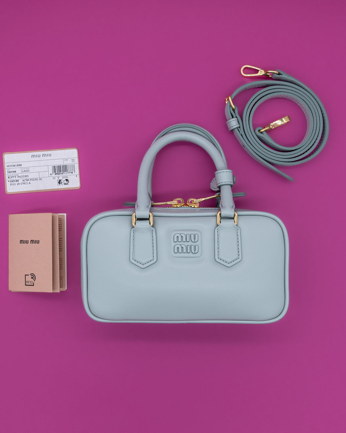 Miu Miu - Arcadie Leather Mini Bag with Lettering Logo