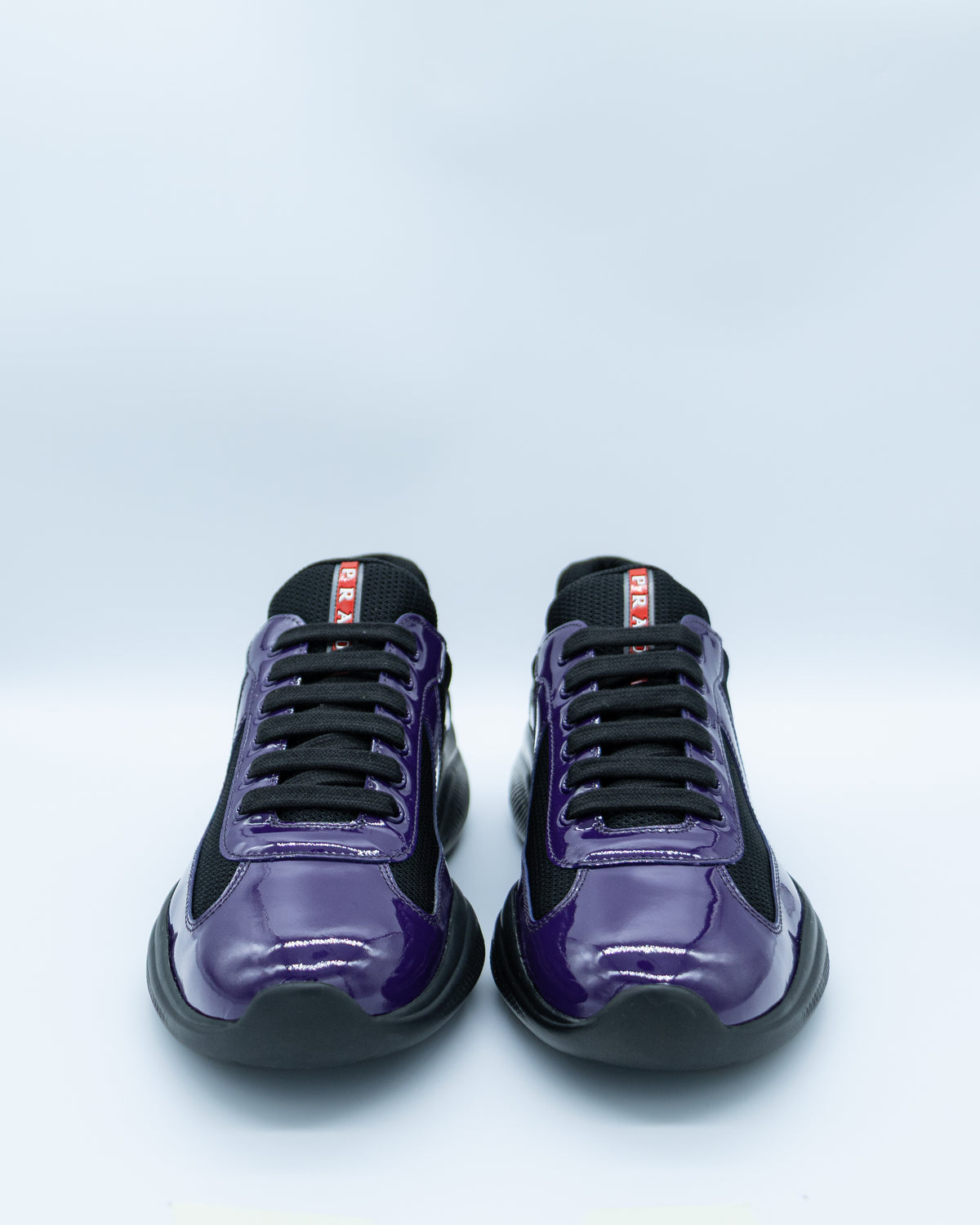Prada - Americas Cup Sneakers in Patent leather & Technical Fabric - Viola / Nero