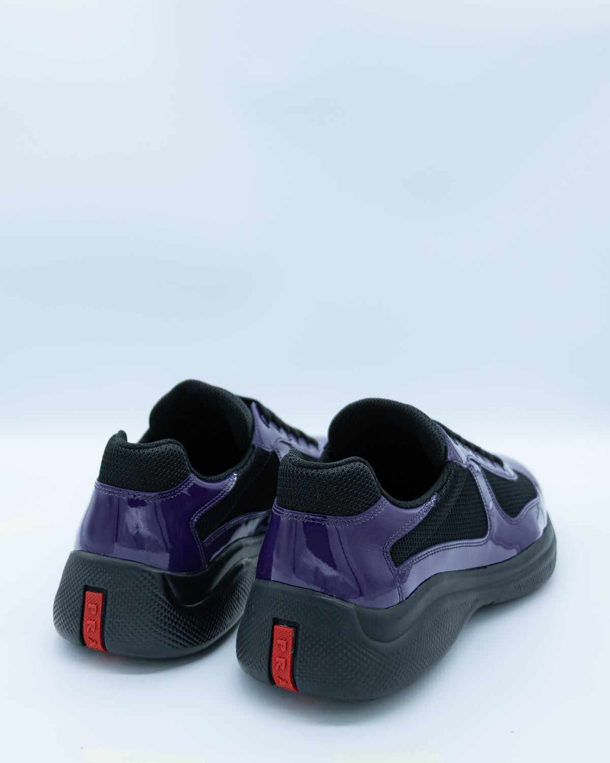 Prada - Americas Cup Sneakers in Patent leather & Technical Fabric - Viola / Nero