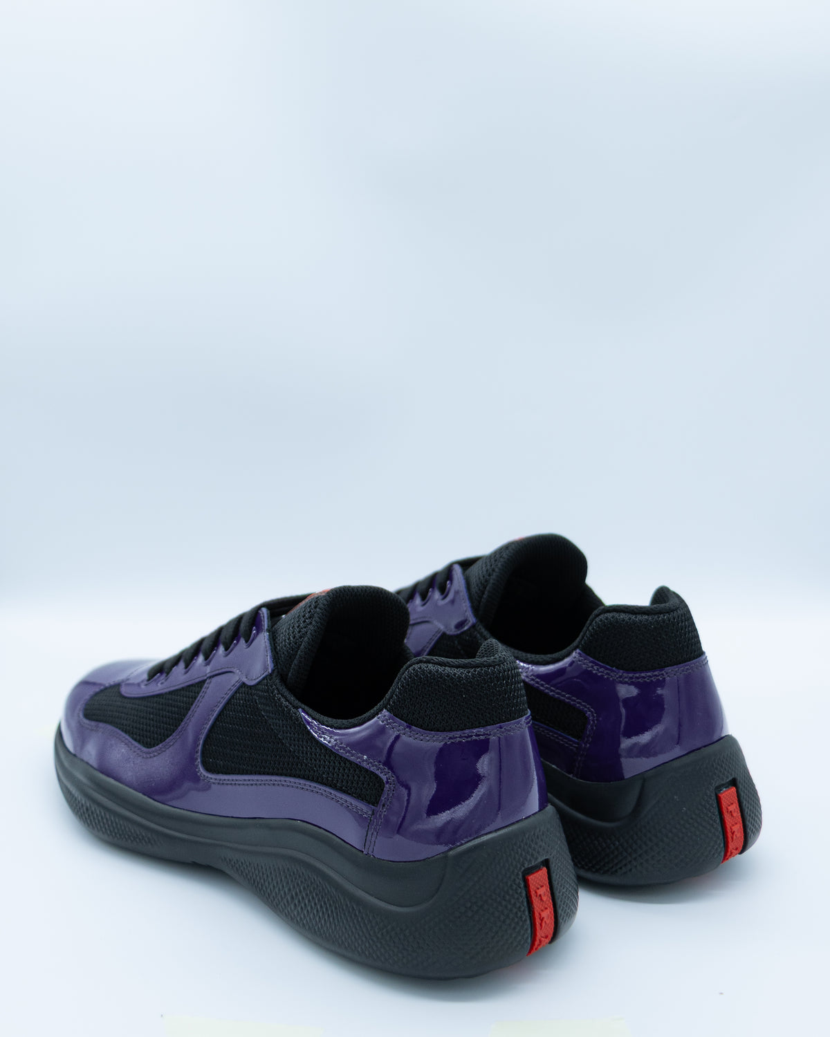 Prada - Americas Cup Sneakers in Patent leather & Technical Fabric - Viola / Nero