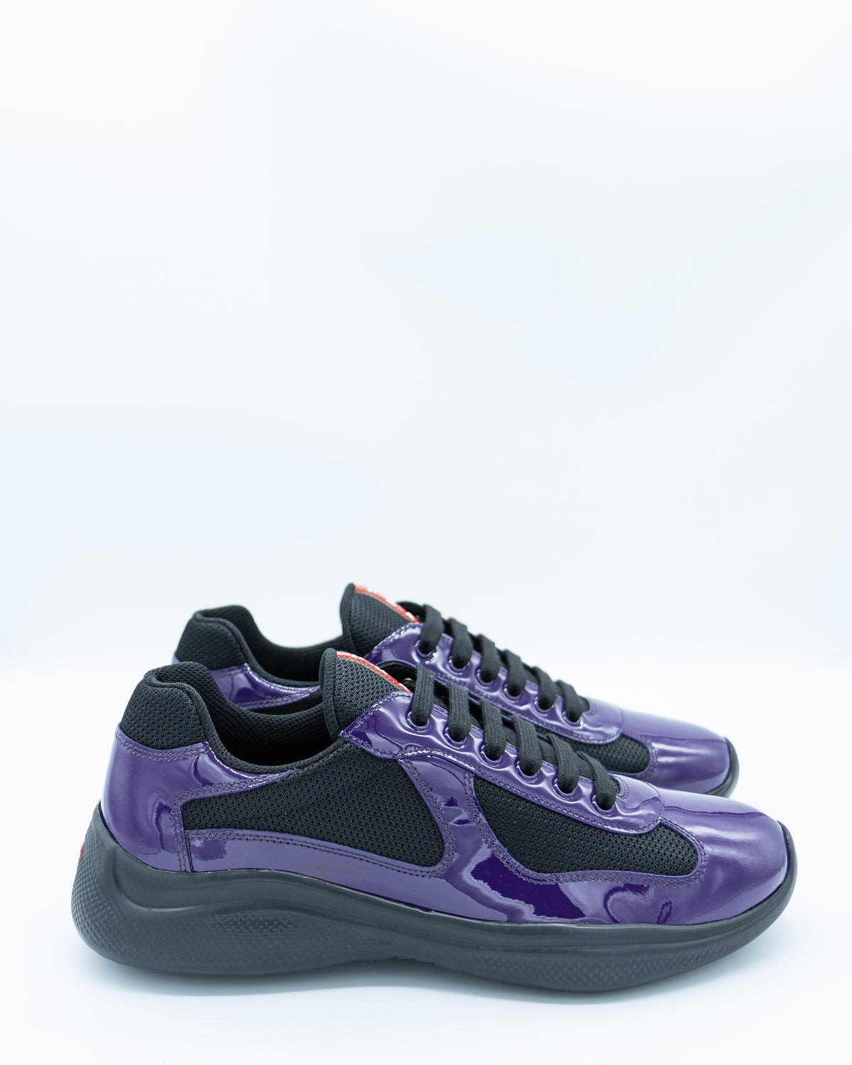 Prada - Americas Cup Sneakers in Patent leather & Technical Fabric - Viola / Nero