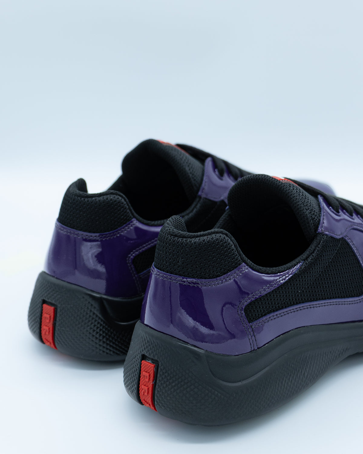 Prada - Americas Cup Sneakers in Patent leather & Technical Fabric - Viola / Nero