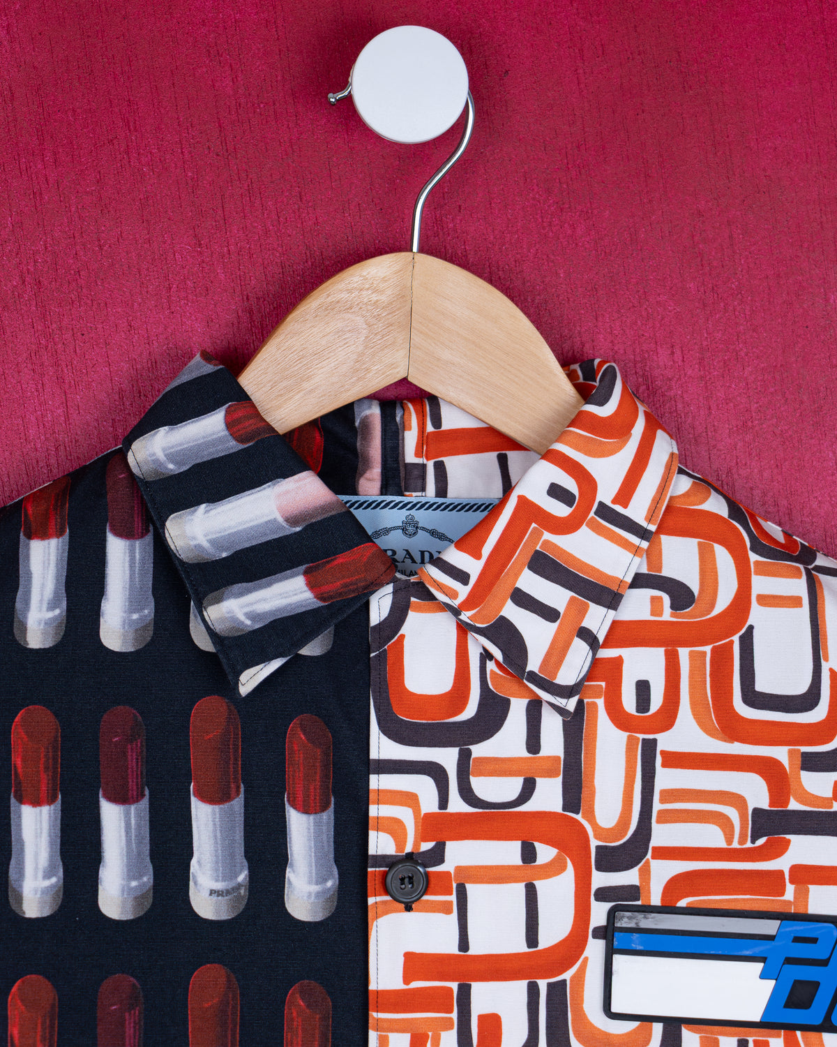 Prada - FW18 “Double Match” Shirt with Rubber Logo