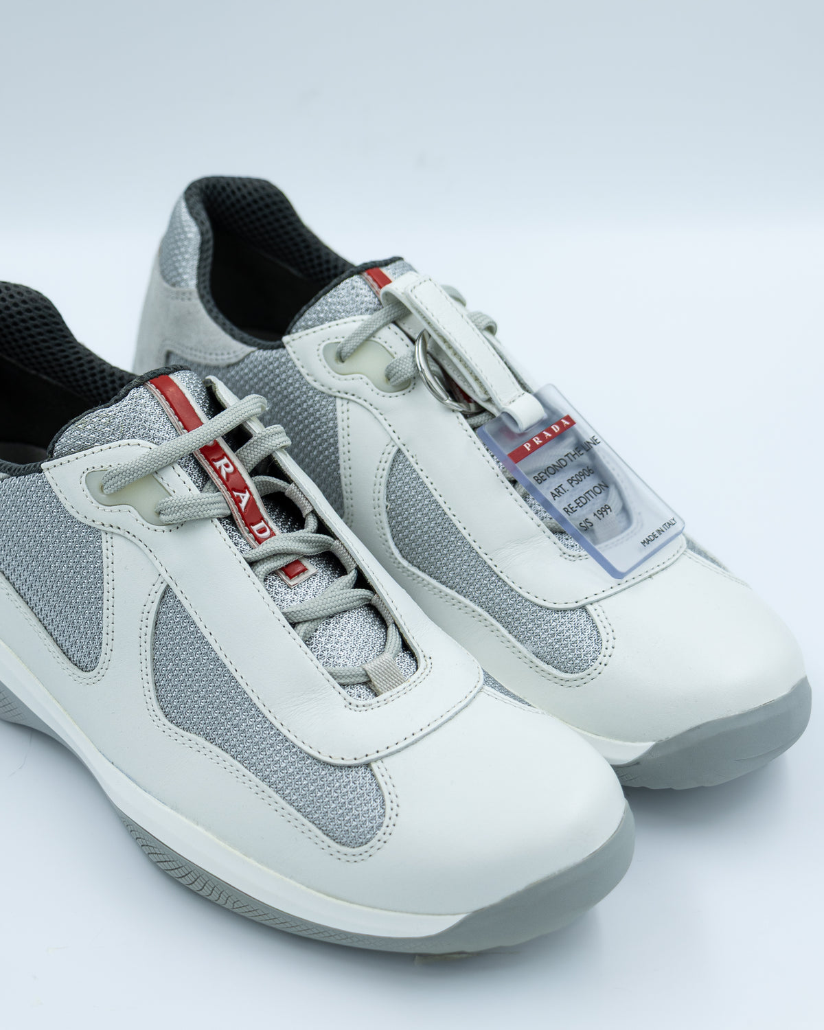 Prada -  Linea Rossa OG America’s Cup Sneakers – White Antique & Silver