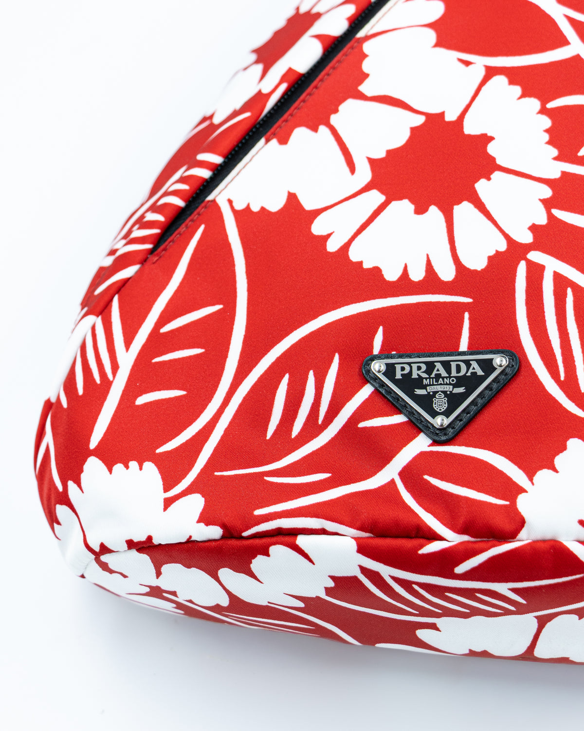Prada -  Re-Nylon Crossbody Backpack - Red & White Floral Print (FW21)