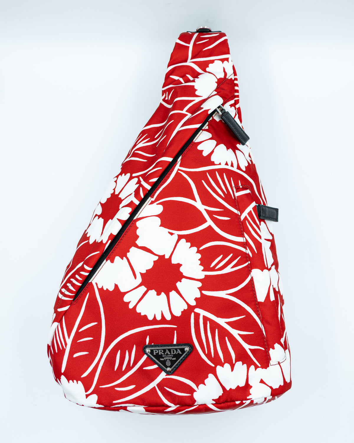 Prada -  Re-Nylon Crossbody Backpack - Red & White Floral Print (FW21)