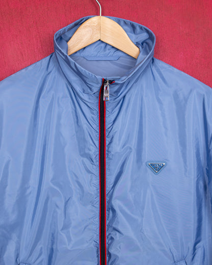 PRADA Re-Nylon Blouson Jacket – Baby Blue & Red (SS26)