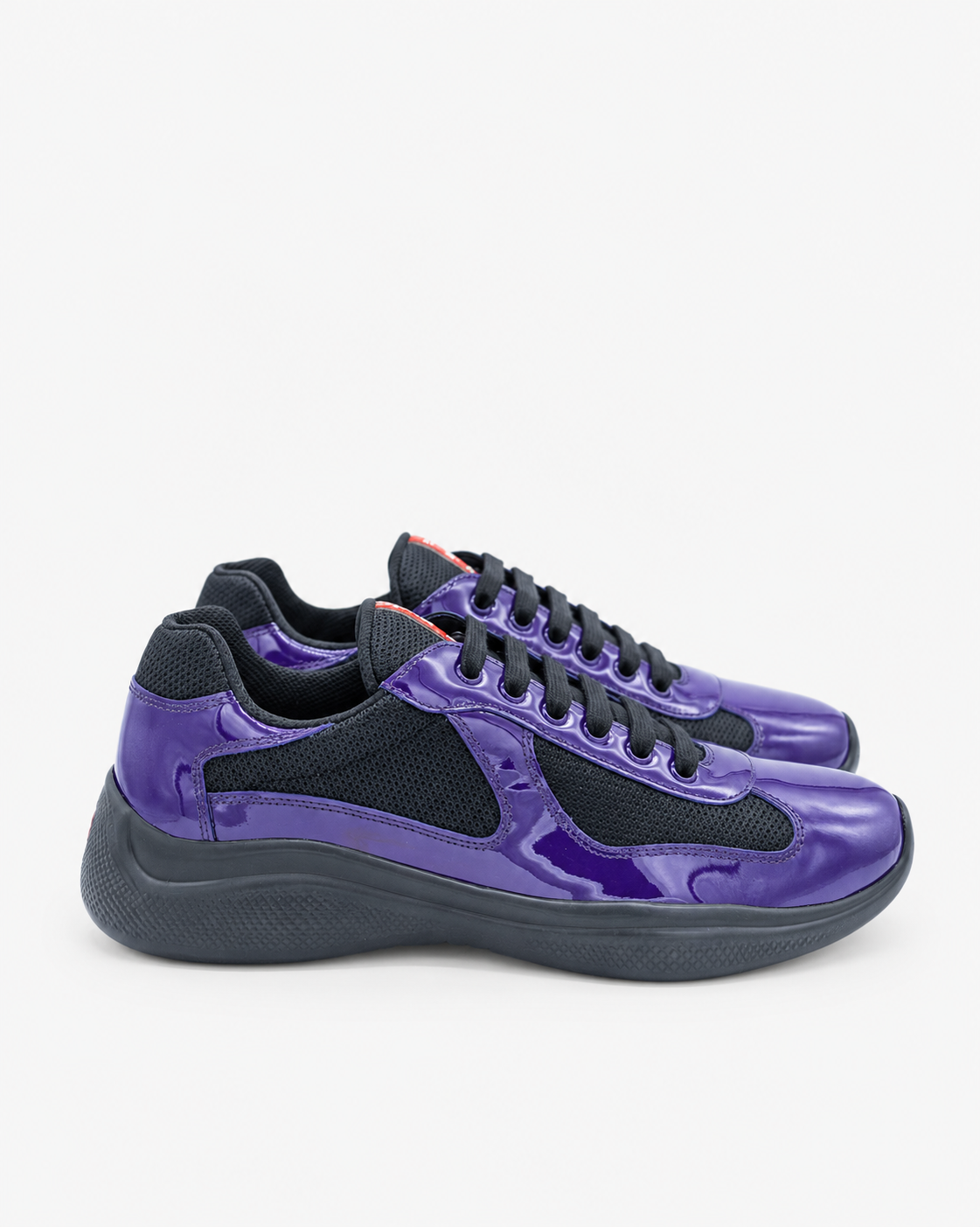 Prada - Americas Cup Sneakers in Patent leather & Technical Fabric - Viola / Nero