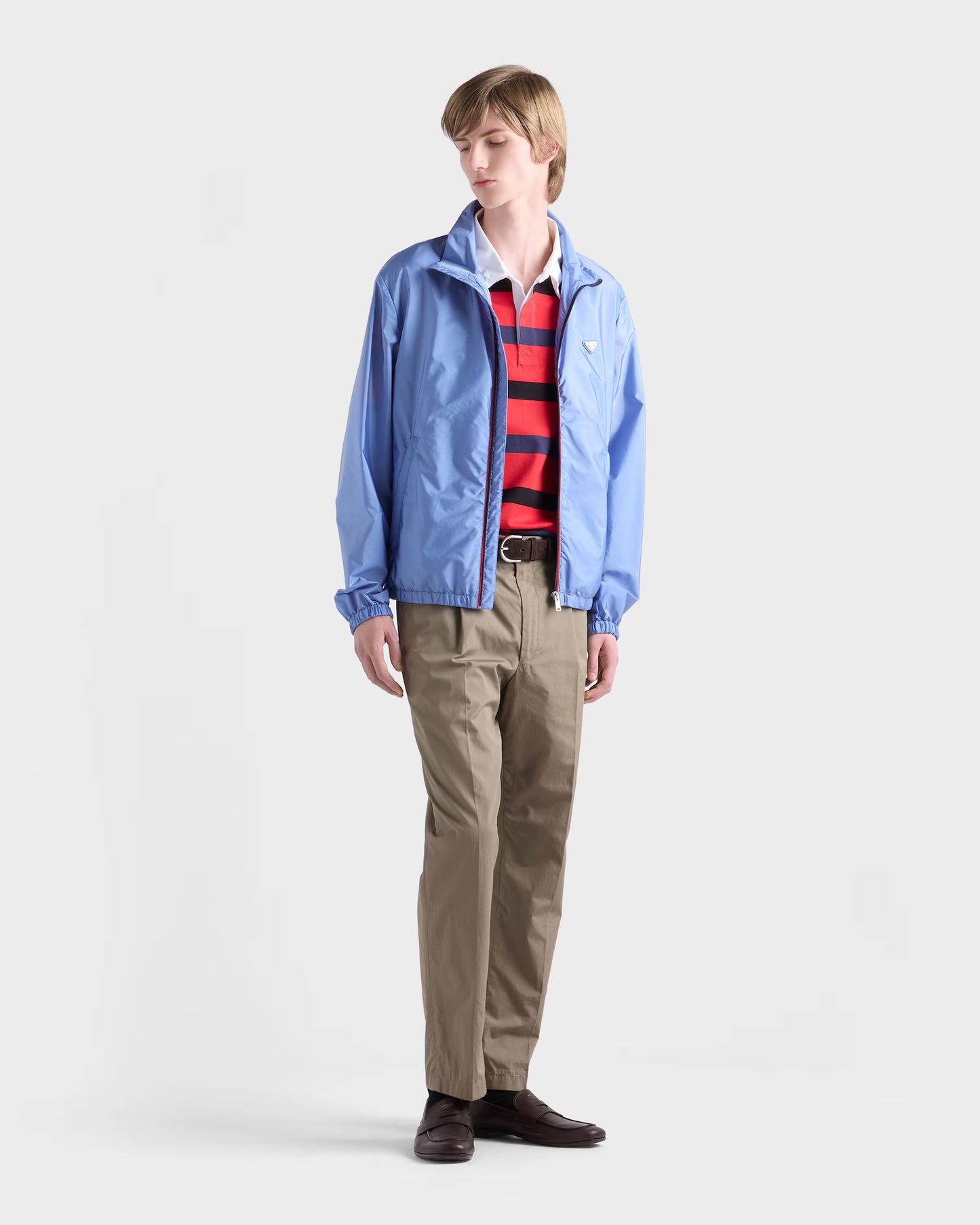 PRADA Re-Nylon Blouson Jacket – Baby Blue & Red (SS26)