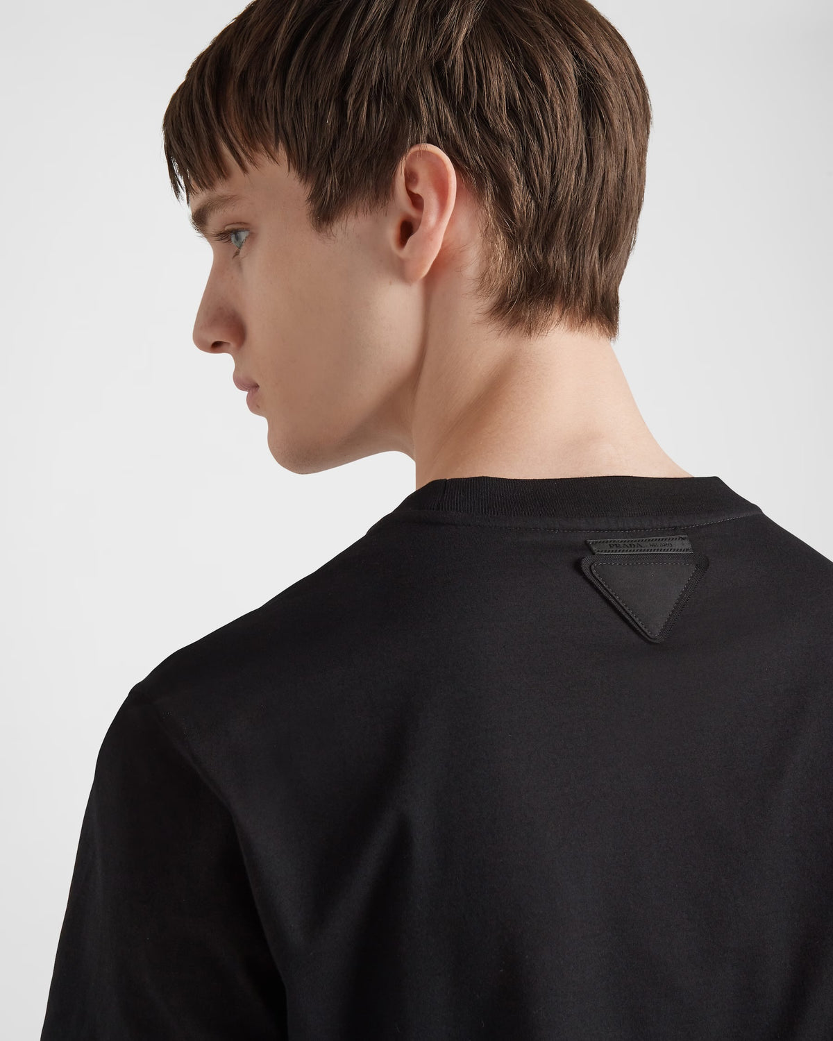 Prada - Cotton Jersey T-Shirt with Triangle Logo