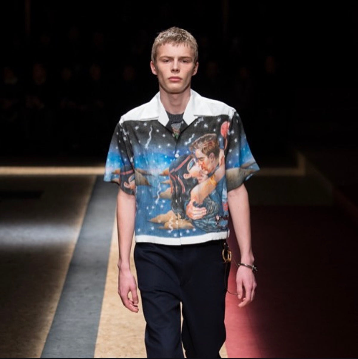Prada -  FW16 “Impossible True Love” Short Sleeve Shirt – Viscose