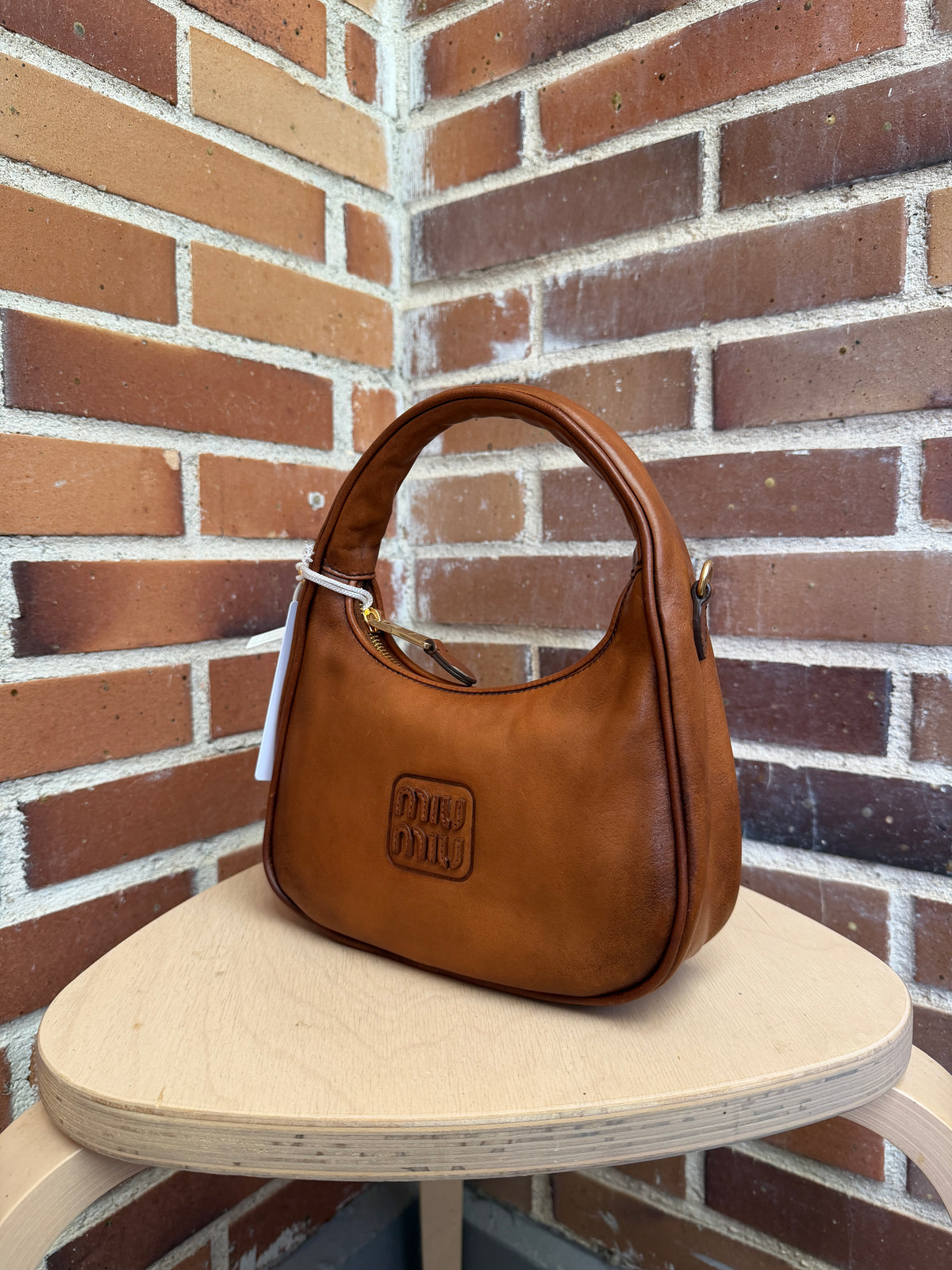 Miu Miu - Wander Aged Leather Bag – Cognac Brown (SS26)