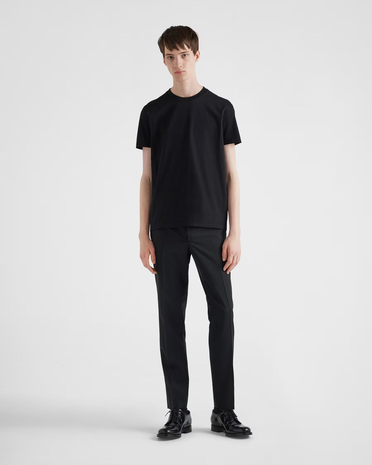 Prada - Cotton Jersey T-Shirt with Triangle Logo