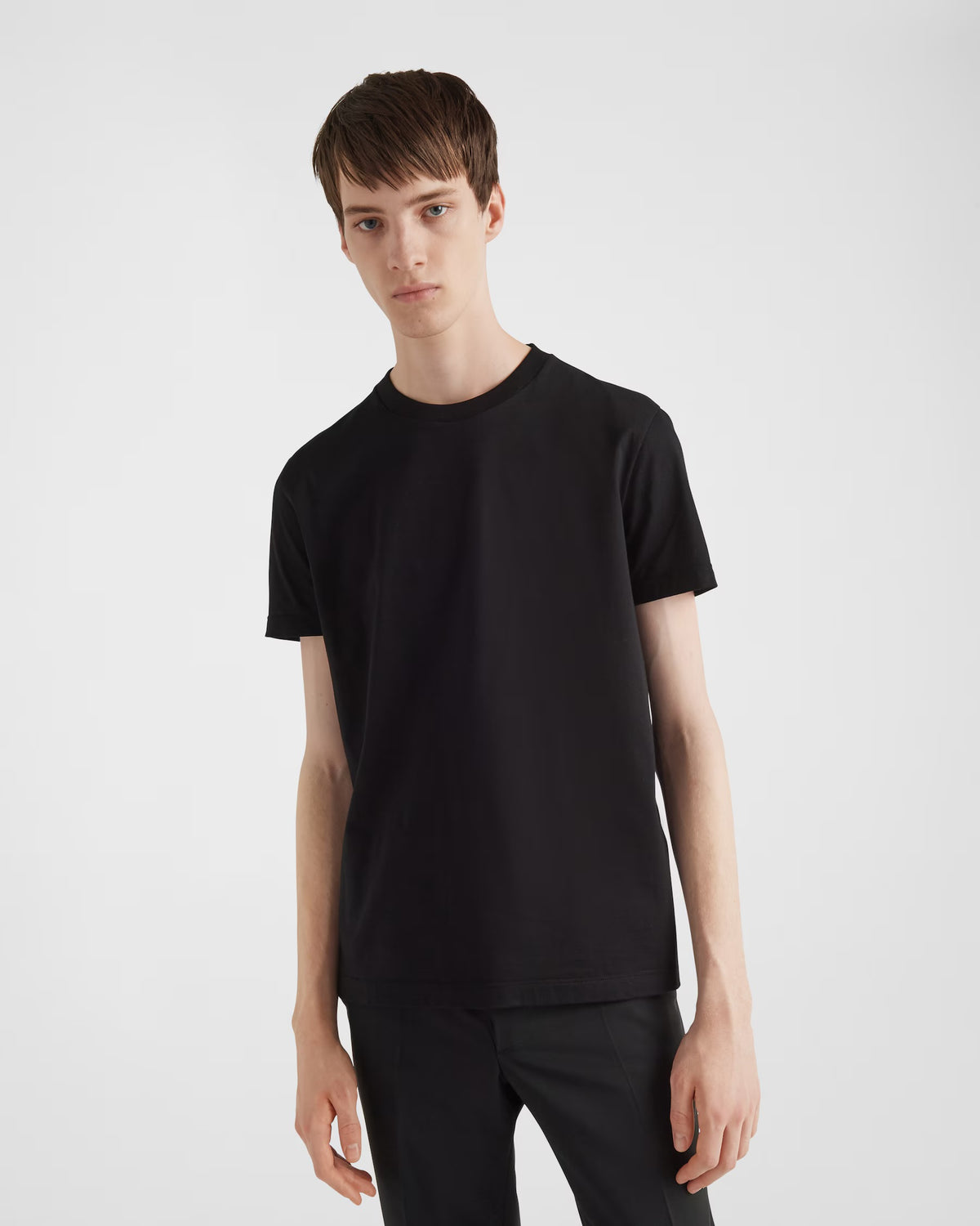 Prada - Cotton Jersey T-Shirt with Triangle Logo