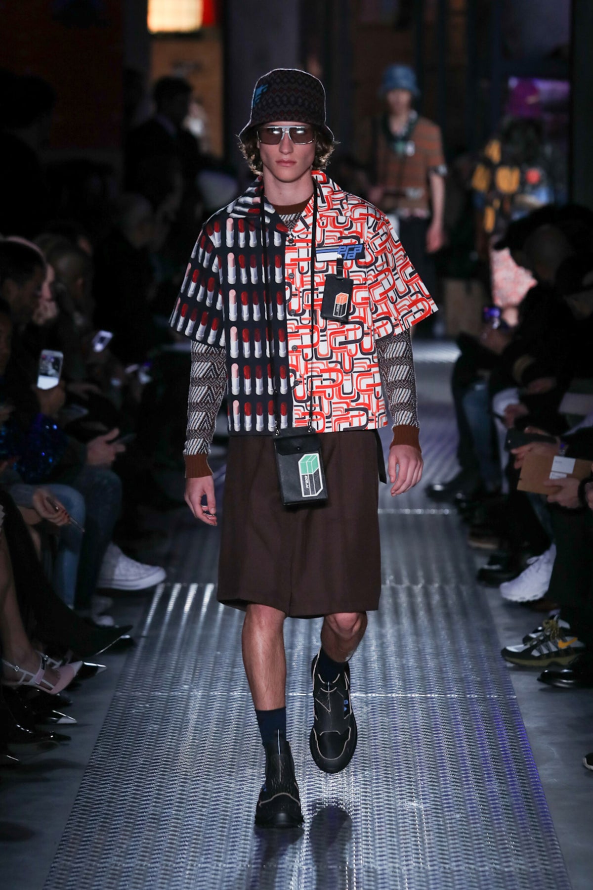 Prada - FW18 “Double Match” Shirt with Rubber Logo