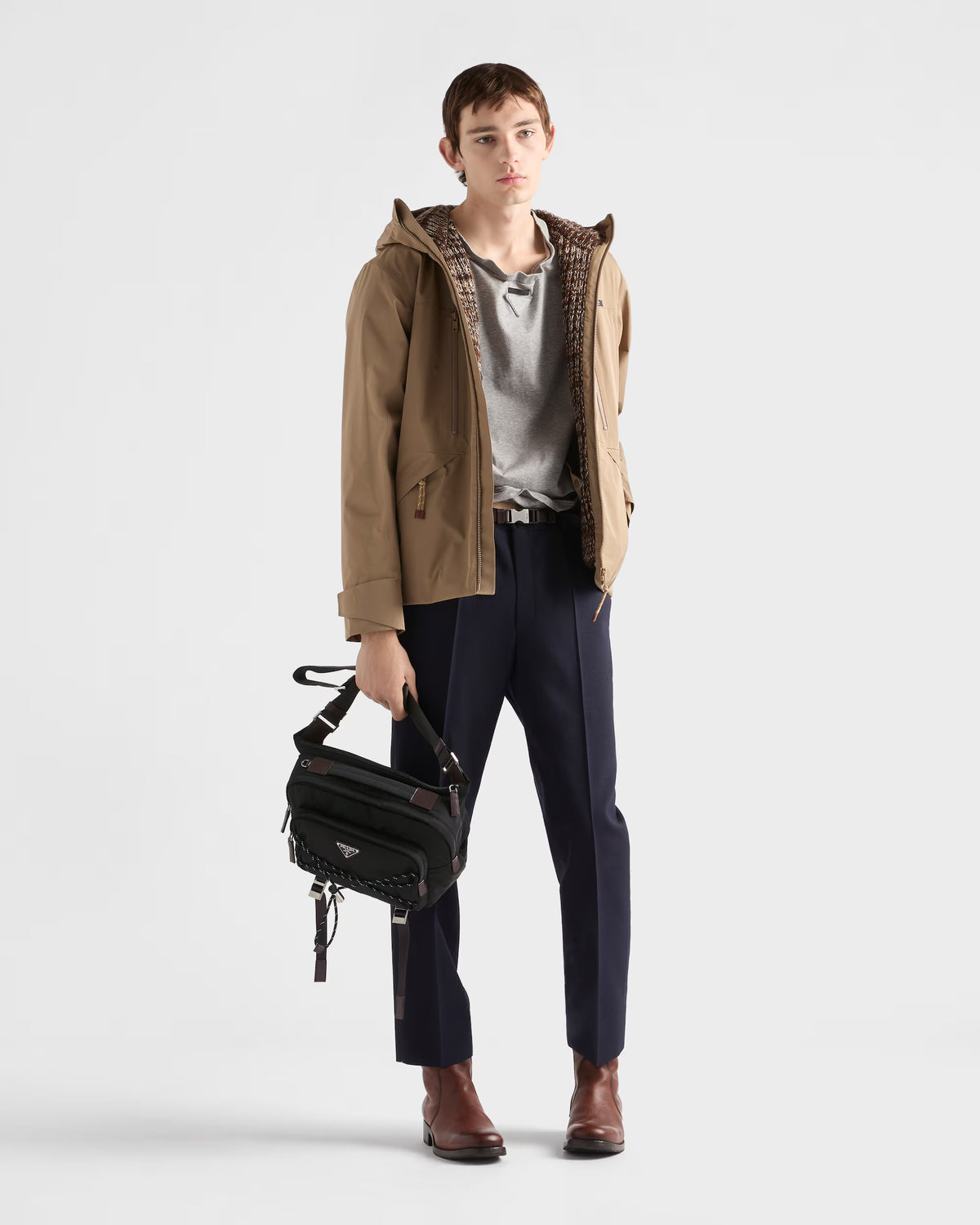 Prada -  Speedrock Re-Nylon & Leather Crossbody Bag