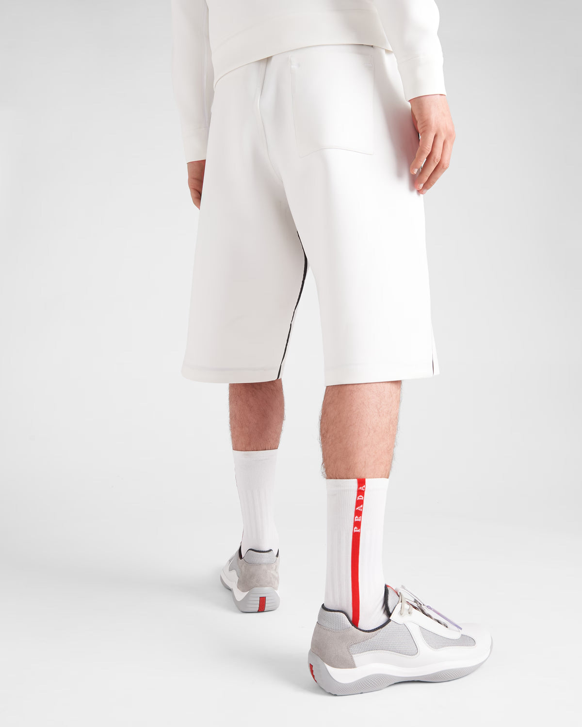 Prada -  Linea Rossa OG America’s Cup Sneakers – White Antique & Silver